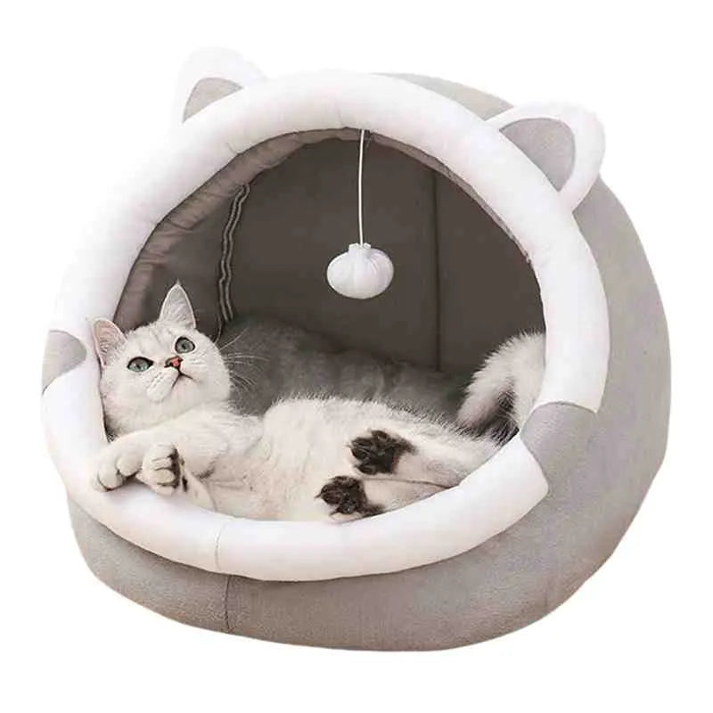 Cute Cat Bed Warm Pet House Kitten Cave Cushion Comfort Cat House Dog Basket Tent Puppy Nest Small Dog Mat Supplies Bed For Cats