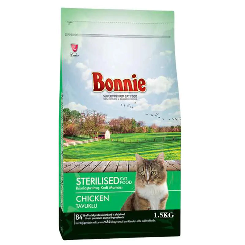 Bonnie Sterilised Cat Food Chicken Flavour 1.5kg