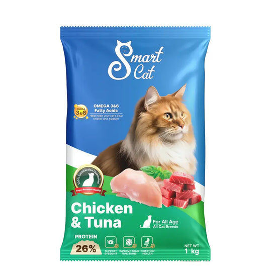 Smart Cat Adult Cat Dry Food Chicken & Tuna  1 KG and 20KG