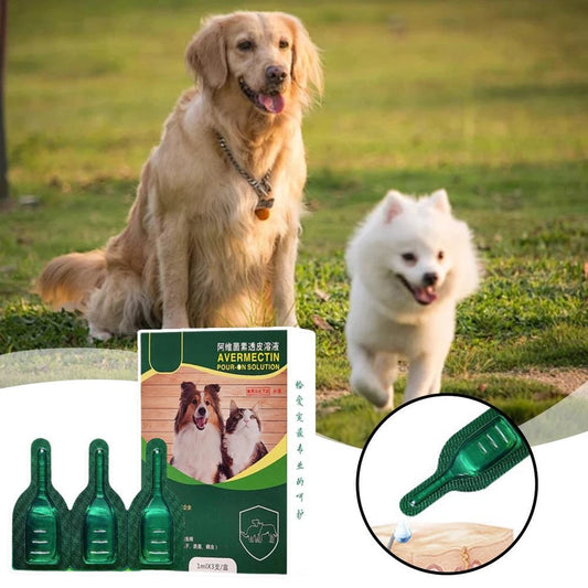 Pet Deworming Drops For Dogs And Cats External Deworming ﻿,protect Pet Health- 1*3= 3ML
