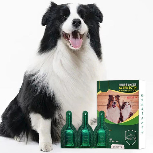Pet Deworming Drops For Dogs And Cats External Deworming ﻿,protect Pet Health- 1*3= 3ML